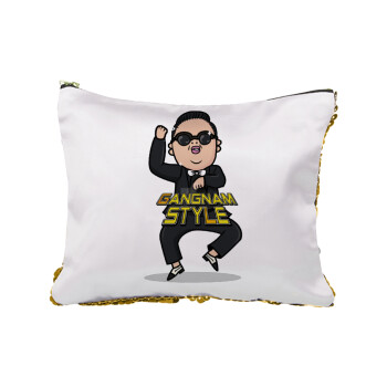 PSY - GANGNAM STYLE, Sequin Gold Pouch Cosmetic Bag