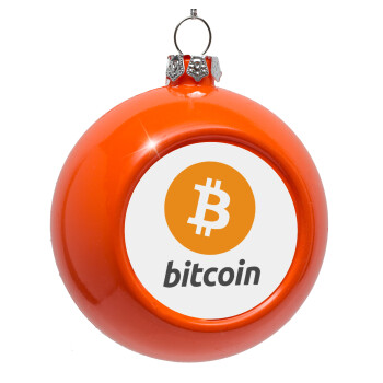 Bitcoin, Orange Christmas tree ornament bauble 8cm