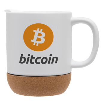 Bitcoin, Ceramic coffee mug Cork (MAT), 330ml (1pcs)