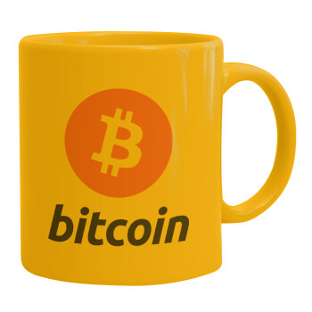 Bitcoin, Ceramic coffee mug yellow, 330ml