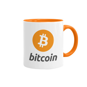 Bitcoin, Mug colored orange, ceramic, 330ml