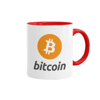Bitcoin, Mug colored red, ceramic, 330ml