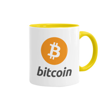 Bitcoin, Mug colored yellow, ceramic, 330ml
