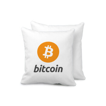 Bitcoin, Μαξιλάρι καναπέ 40x40cm περιέχεται το  γέμισμα