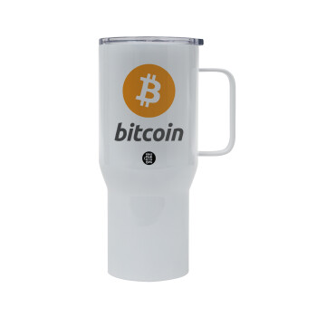 Bitcoin, Mega Stainless steel Tumbler with lid, double wall 750L