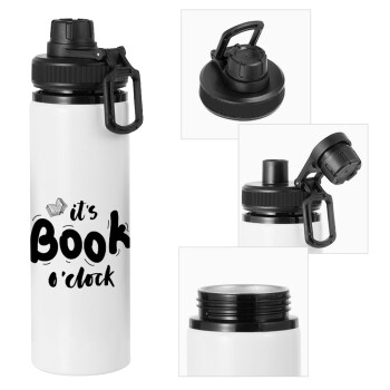 It's Book O'Clock, Metal water bottle with safety cap, aluminum 850ml