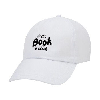 It's Book O'Clock, Καπέλο Ενηλίκων Baseball Λευκό 5-φύλλο (POLYESTER, ΕΝΗΛΙΚΩΝ, UNISEX, ONE SIZE)
