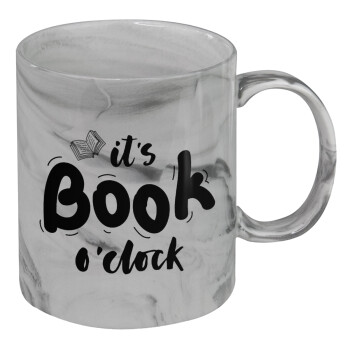 It's Book O'Clock, Mug ceramic marble style, 330ml