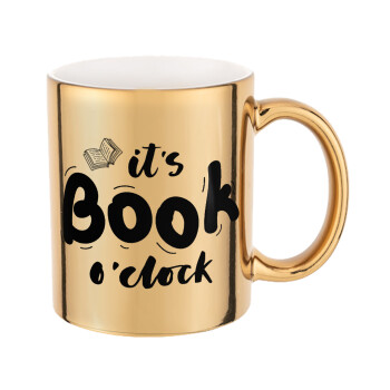 It's Book O'Clock, Mug ceramic, gold mirror, 330ml