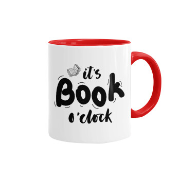 It's Book O'Clock, Mug colored red, ceramic, 330ml