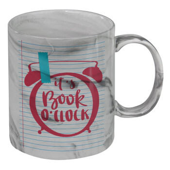 It's Book O'Clock lines, Mug ceramic marble style, 330ml