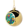 Golden Christmas tree ball ornament 8cm