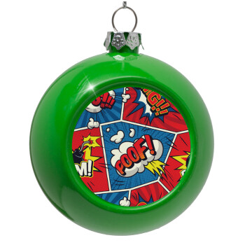 Comic boom!, Green Christmas tree ornament bauble 8cm