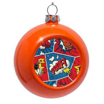 Comic boom!, Orange Christmas tree ornament bauble 8cm