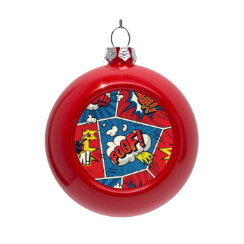 Comic boom!, Red Christmas tree ornament bauble 8cm