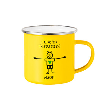 I Love you thissss much (boy)..., Yellow Enamel Metallic Cup 360ml