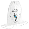 Backpack pouch GYMBAG white (28x40cm)