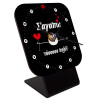 Quartz Wooden table clock with hands (10cm)