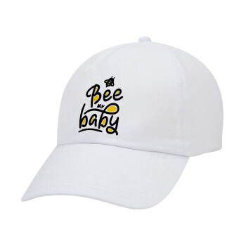 Bee my BABY!!!, Καπέλο Ενηλίκων Baseball Λευκό 5-φύλλο (POLYESTER, ΕΝΗΛΙΚΩΝ, UNISEX, ONE SIZE)