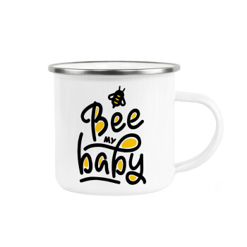 Bee my BABY!!!, Metallic enamel cup white 360ml