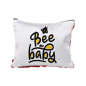 Bee my BABY!!!, Red sequin cosmetic bag