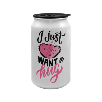 I Just want a hug!, Κούπα ταξιδιού μεταλλική με καπάκι (tin-can) 500ml