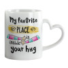 Mug heart handle, ceramic, 330ml