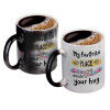 Color changing magic Mug, ceramic, 330ml when adding hot liquid inside, the black colour desappears (1 pcs)