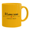 Ceramic coffee mug yellow, 330ml