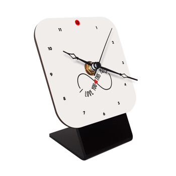 I Love you thisssss much (infinity), Quartz Wooden table clock with hands (10cm)