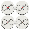 SET of 4 round wooden coasters (9cm)