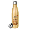 Glitter gold stainless steel thermos bottle, double-walled, 500ml