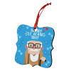 Christmas ornament polygon wooden 7.5cm