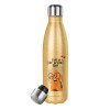 Glitter gold stainless steel thermos bottle, double-walled, 500ml