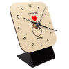 Quartz Table clock in natural wood (10cm)