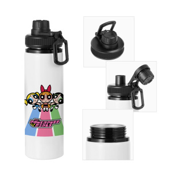 The powerpuff girls , Metal water bottle with safety cap, aluminum 850ml