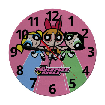 The powerpuff girls , Ρολόι τοίχου γυάλινο (30cm)