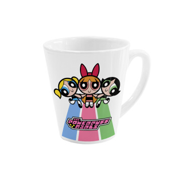 The powerpuff girls , Κούπα κωνική Latte Λευκή, κεραμική, 300ml