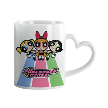 The powerpuff girls , Mug heart handle, ceramic, 330ml