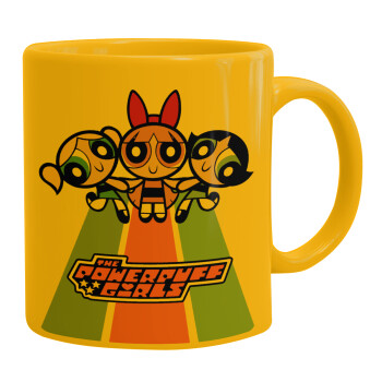 The powerpuff girls , Ceramic coffee mug yellow, 330ml