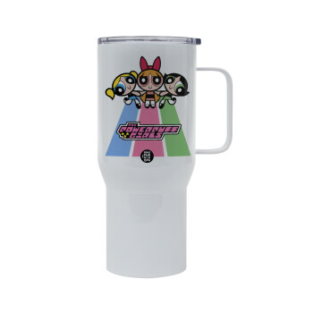 The powerpuff girls , Tumbler με καπάκι, διπλού τοιχώματος (θερμό) 750L