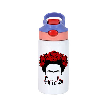 Frida, Παιδικό παγούρι θερμό, ανοξείδωτο, με καλαμάκι ασφαλείας, ροζ/μωβ (350ml)