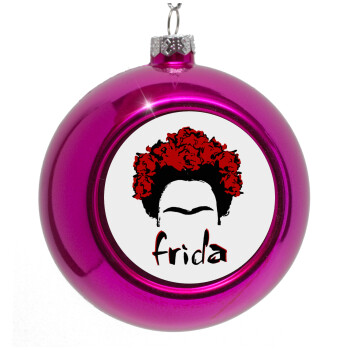 Frida, Purple Christmas tree ornament bauble 8cm