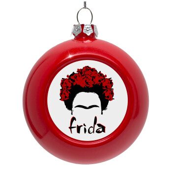 Frida, Red Christmas tree ornament bauble 8cm