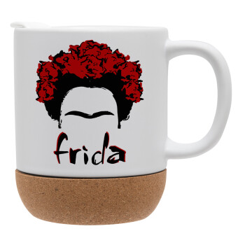 Frida, Κούπα, κεραμική με βάση φελού και καπάκι (ΜΑΤ), 330ml (1 τεμάχιο)