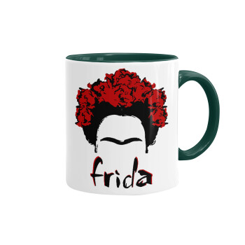 Frida, Κούπα χρωματιστή πράσινη, κεραμική, 330ml