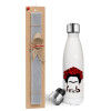 Easter candle, metallic white thermos bottle (500ml) & aromatic flat candle (30cm) (GRAY)