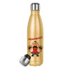 Glitter gold stainless steel thermos bottle, double-walled, 500ml