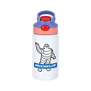 Michelin, Παιδικό παγούρι θερμό, ανοξείδωτο, με καλαμάκι ασφαλείας, ροζ/μωβ (350ml)