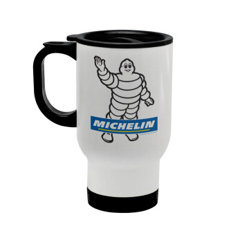 Michelin, Stainless steel travel mug with lid, double wall white 450ml